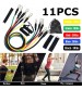 11 in 1 Set Fitness Resistance Bands Elastic Pull Rope Exercise Tube Practical Elastic Training Rope Yoga Pull String